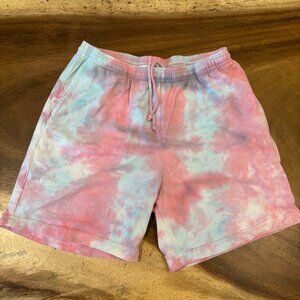 Melody Eshani Pink, Blue & White Tie-Dye Shorts – Size M